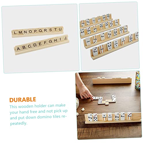 Bandeja de Domino de Madera 7.48 pulg Multiuso con Porta Cartas miniatura 4