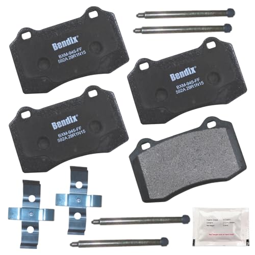 Image of Bendix Priority1 CFM592A Semi-Metallic Rear Brake Pads for Select Models Cadillac CTS,STS,Chevrolet Camaro,SS,Chrysler 300,Dodge Challenger,Charger,Durango,Magnum,Ferrari F430,Jaguar S-Type,Super