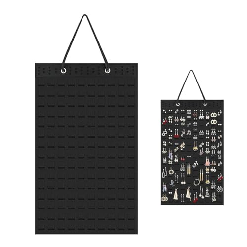 Image of HASTHIP Wall Hanging Earring Organizer Box, Felt Earrings Organizer Box for Women, Earring Holder Jewellery Organizer Display for Earring Necklace Bracelet Ring, Holds Up to 300 Pairs Earrings