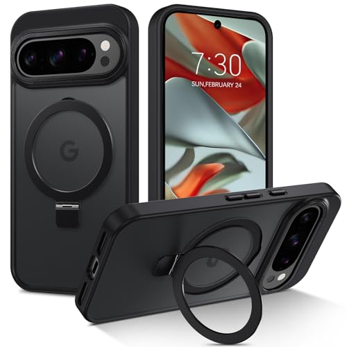 Coque Pixel 10 Pro XL Magsafe : évitez les chutes grâce à l'anneau de support noir