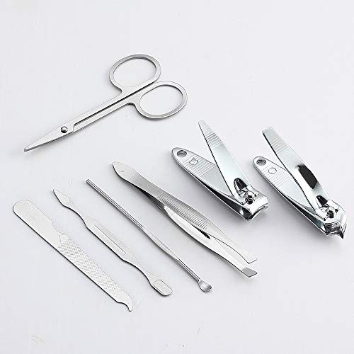 YWQ 3 Pack 7Pcs Manicure Set,Cute and Surprisingly Sturdy Stainless Steel Nail Clipper Set with case, Great Gifts Personal Pedicure Kit for Women Men Girls Travel