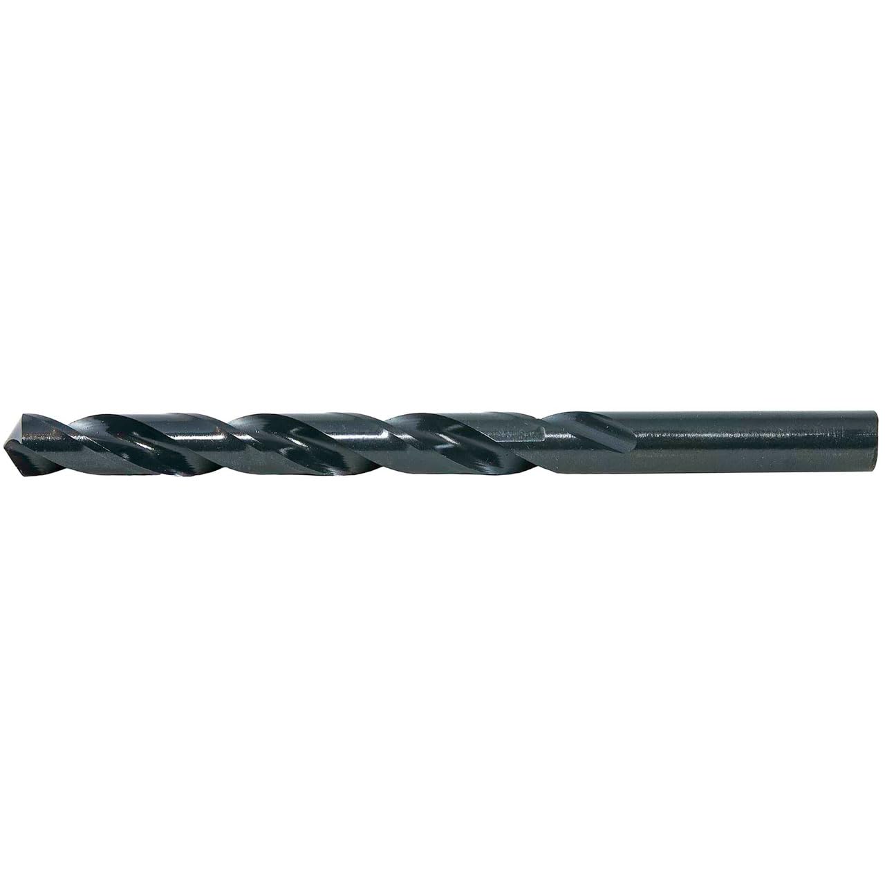 Drillco 400 Series High-Speed Steel Jobber Length Drill Bit, Black Oxide Finish, Round Shank, Spiral Flute, 135 Degree Split Point, 23/64" Size (Pack of 6)