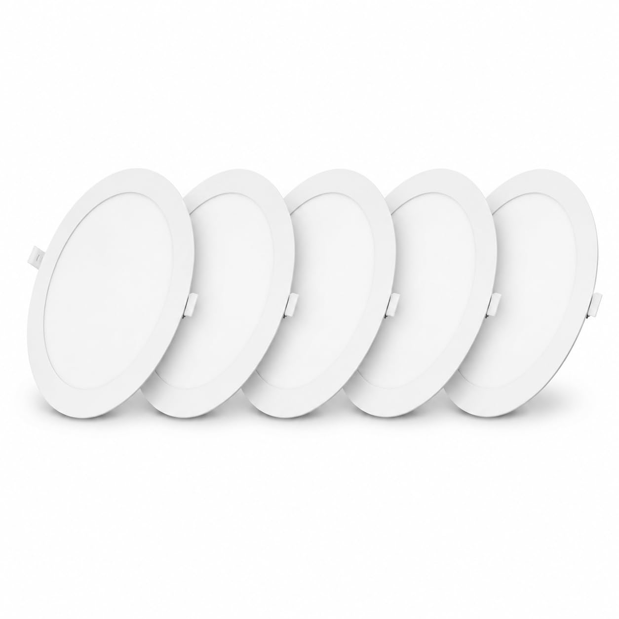 uifame 6W LED Downlights, 4500K Spot Lights Ceiling, Ultra Slim LED Ceiling Spotlights, Recessed Panel Light IP20 for Bathroom Kitchen Bedroom Living Room Office, 5 Pack
