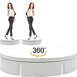 PRABOS Motorized Rotating Display Stand 360° Electric Turntable with 5 PVC Backgrounds, 330Lb Load for Display Heavy Duty Product