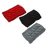 WATIIFUFU 3個 ニット編みワイドヘアバンド点 レディース軽量イヤーウォーマー 冬用暖かいヘッドバンド ファッションヘアアクセサリーアウト