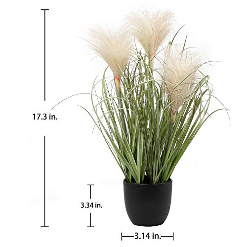 40CM Fake Pampas Grass Artificial Plants Indoors, White Faux Pampas Grass in Pot Decorative Greeneries for Home Décor - Image 2