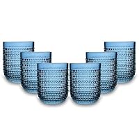 ARCA Bicchieri d'Acqua in Vetro Cristallino | Set da 6 Bicchieri d'Acqua in Vetro Colorati | Lavabili in Lavastoviglie e Resistenti agli Urti | 27cl