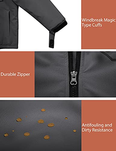 Zshow Boy's Outdoor Snow Jacket Warm Winter Coat Waterproof Ski Coat(Dark Grey,10-12) #TOP5