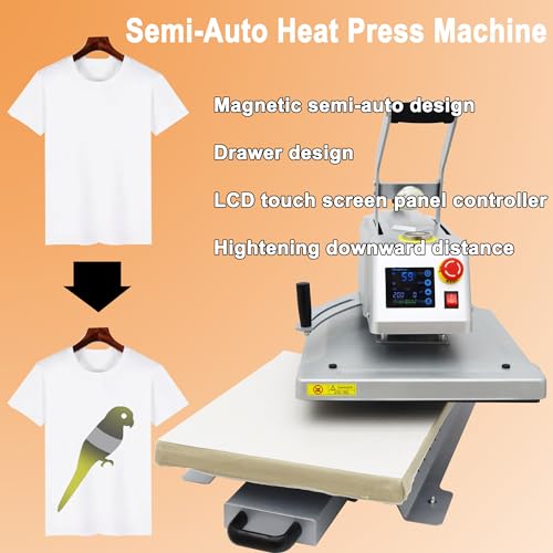 Prensa térmica semi automática 16x20" con pantalla táctil miniatura 2