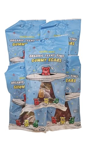 Trader Joe's Organic teeny tiny gummy bears Soft and Chewy Gummies Candies (Pack of 5)
