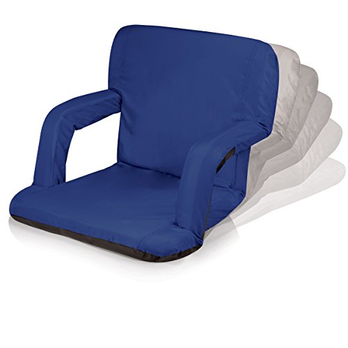 Oniva - A Picnic Time Brand Ventura Reclining Stadium Seat With Back Support - Bleacher Seat - Beach Floor Chair, (Navy Blue) #TOP2