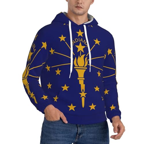 Sweat à capuche épais pour homme Indiana en coton chaud
