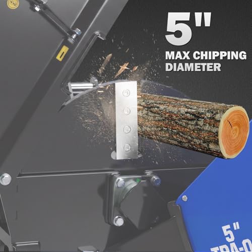 Image of BILT HARD 5 Inch 3 Point PTO Powered Wood Chipper for 15-50 HP Tractors, Leaf Branch Shredder Mulcher, Category 1 Hitch and Quick Hitch Compatible, 25 inch Rotor with Reversible Blades