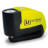 URBAN UR6 Candado Moto Disco Sin o con Alarma 120dB Hi-Tech Warning Sensibilidad A+, Botón ON Luz LED, Pila CR2 Larga Duración, Más Impermeable, Pinza Antirrobo Moto Universal Scooter Bici Eléctrica