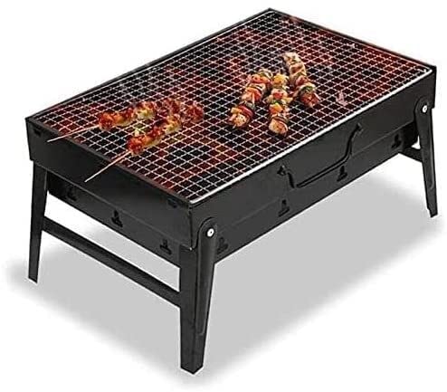 Przenośny składany grill na węgiel drzewny - gotowanie na zewnątrz ze stali nierdzewnej na piknik kemping podwórko grille i tylna klapa - kompaktowy i design