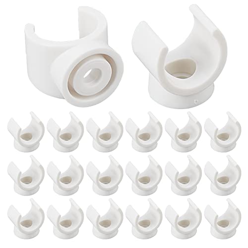 GORGECRAFT 0.9-Inch U-Hook PEX Holder TV Tray Replacement Clips PVC Water Pipe Clamps Talon Clamps Pipe Support Fit for 17mm OD Pipe Plastic Socket to Fix Corresponding Pipes (20 Packs)