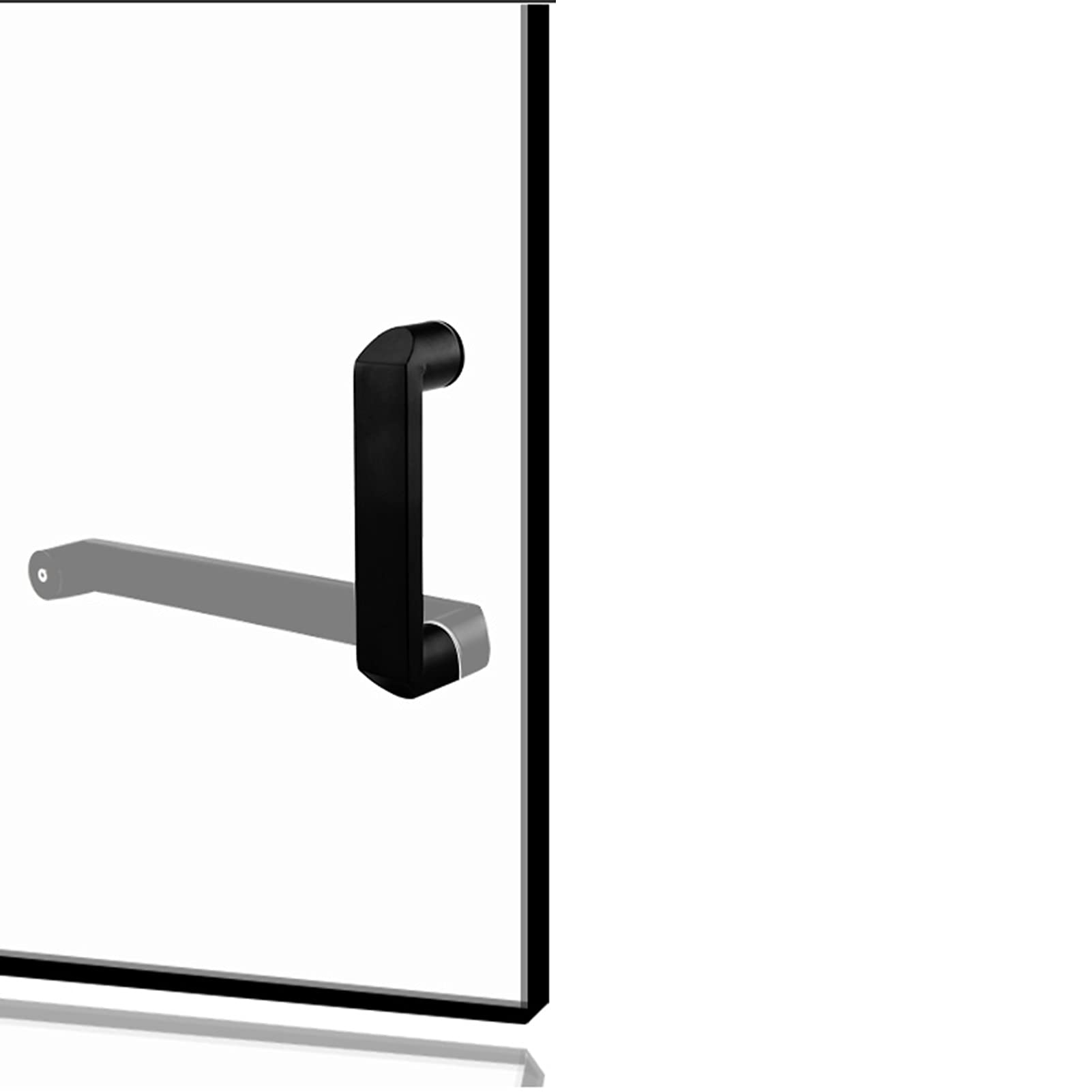 Poignée de porte de douche tubulaire noire de rechange dos à dos
