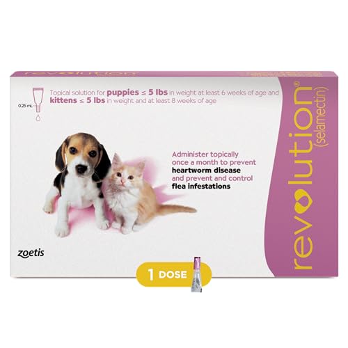 Revolution (selamectin) Topical Solution for Puppies & Kittens, Up to 5 lbs (Mauve), 1 Tube