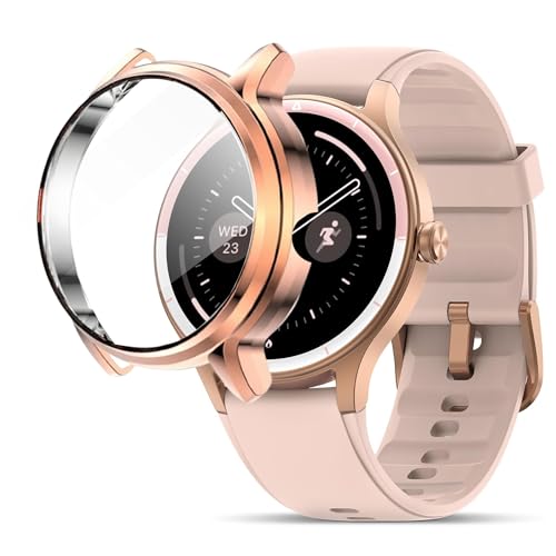 Funda contra golpes para reloj DR06 que evita arañazos en pantalla FQQ rosa
