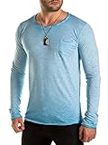 h&m longshirt herren meliertes Longsleeve von WOTEGA