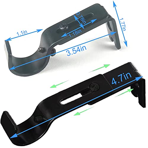 Boxdljh Curtain Rod Brackets For Adjustable, 2 Pack Premium Rod Bracket For Walls, Curtain Rod Holder, Drapery Rod Holders Hardware Window Curtain Rod Support Hanger thumb #4