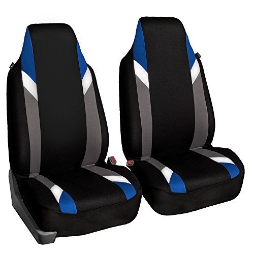 FH Group Car Seat Cover Blue Cloth Front Set - Car Seat Covers for Bucket Seats, 1-Piece Seat Cover, Universal Fit, Automotive Seat Covers, Airbag Compatible, Car Seat Covers for SUV, Van Seat Covers