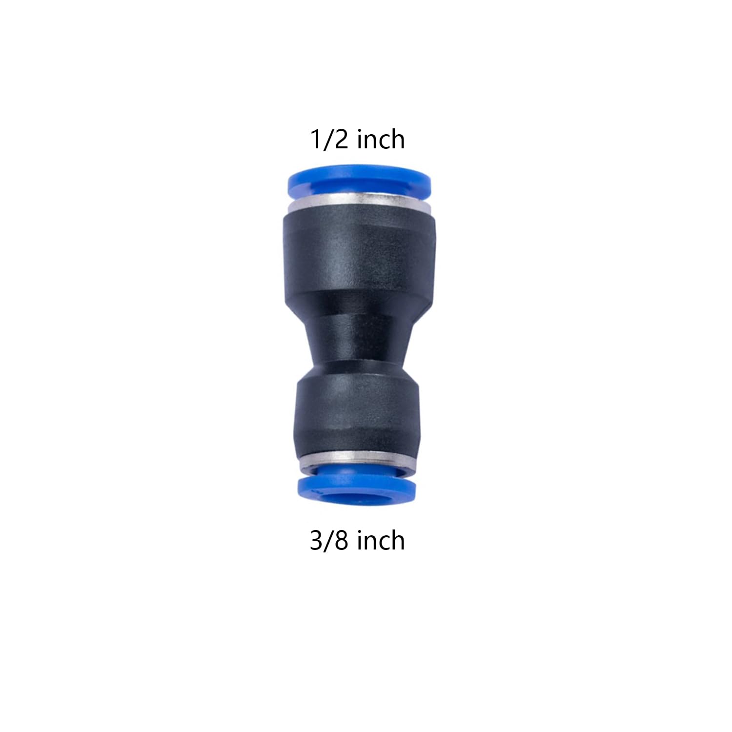 Conector rápido neumático de 1,27 cm OD x 3/20.3 cm OD para conectar accesorios reductores rectos Unión/acoplador (paquete de 10)