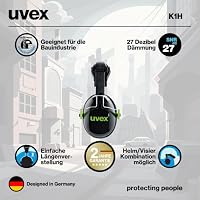 Uvex K1H Kapselgehörschutz mit Längenverstellung für Erwachsene, leicht, gepolstert, SNR 27 dB, Schwarz/Grün – Ansicht 3