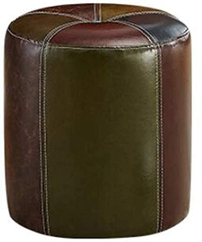 Tabouret de maquillage vintage marron, pouf vanité stable et compact