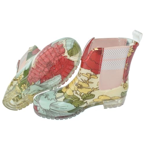 Harssidanzar Womens Ankle Rain Boots Waterproof Chelsea Boots,Anti Slipping Rainboots and Garden Shoes for Ladies HL213US4