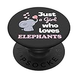 Just a Girl Who Loves Elephants Girls Elephant Lover PopSockets Swappable PopGrip