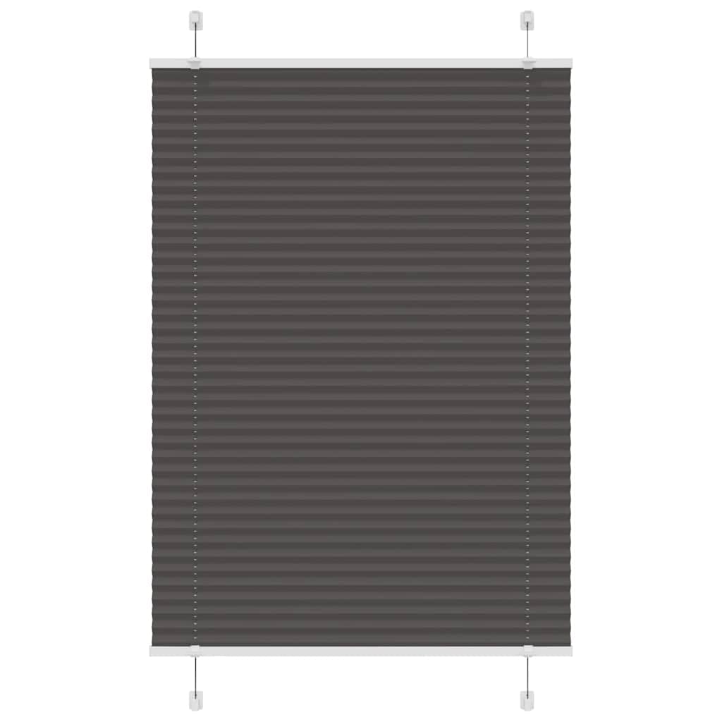 Plissee Schwarz 95x150 cm Polyester, Blickdicht Sichtschutz Sonnenschutz, Jalousie Rollo Raffrollo Doppelrollo, Klemmfix ohne Bohren für Fenster Tür Schlafzimmer Wohnzimmer Büro
