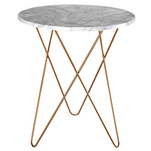 Marble Coffee Table/Wrought Iron Side Table, Natural Marble Material,