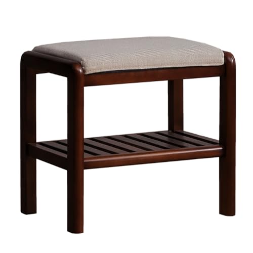 Banc à chaussures avec coussin et étagère de rangement bois pour entrée - 2