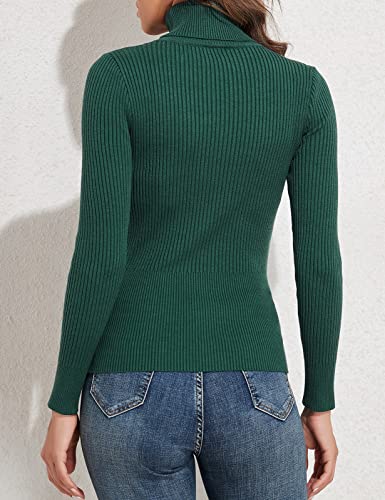 Image of PrettyGuide Women's Ribbed Turtleneck Long Sleeve Sweater Tops