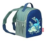 Thermos Isolierte Lunchtasche für Kinder, Dinosaurier grün & blau, 4L, Kinderrucksack mit verstellbaren Gurten & Seitenfächern, ideal für Kindergarten und Kita, frei von BPA und PVC