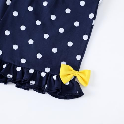 Image of HILEELANG Toddler Girl Summer Short Outfit Sets Cotton Short Sleeve Tops Tees Shorts Clothing Sets