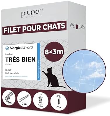 NieKilig Filet De Protection Renforce Chat, 4x3m Protection Fenetre Chat Sans Pe