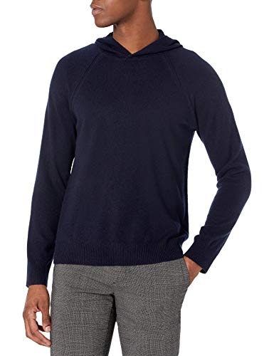 Vince Men's Wool Cashmere Pullover Hoodie Sweater, Coastal, Medium