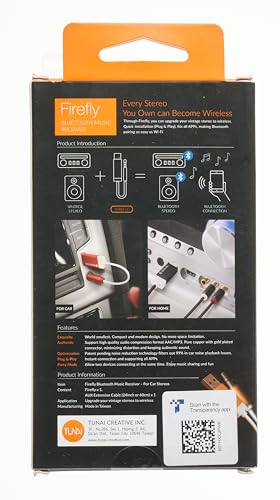 TUNAI Firefly LDAC Bluetooth Adapter: Hifi Wireless Audio Bluetooth 5.0 Receiver with Audiophile USB DAC 3.5mm AUX for Car/Home Stereo Hi Res Music Streaming; Auto On, No Charging Needed TUNAI Firefly LDAC Bluetooth Adapter: Hifi Wireless Audio Bluetooth 5.0 Receiver with Audiophile USB DAC 3.5mm AUX for Car/Home Stereo Hi Res Music Streaming; Auto On, No Charging Needed