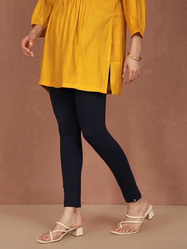 Image of TWIN BIRDS Regular Fit Cotton Blended Fabric Sleek Ethnic Knitted Kurti Pant with Functional Pocket for Women
