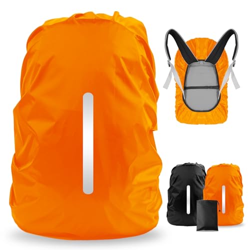 LAMA Vattentätt regnskydd för ryggsäck, reflekterande regntätt skydd, dammskydd, stöldskydd, 2 st, S, 18–25 liter, svart,...
