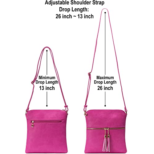 Image of Solene Womens Lightweight Medium Crossbody Purse with Tassel, Perfect Size Crossbody Bags for Daily Use, travel