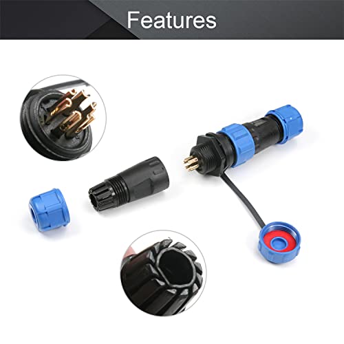 Conector de Aviación Fielect 6P 5A SD13-6 Impermeable miniatura 3
