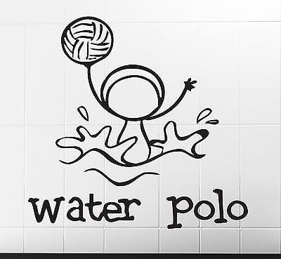 Large Wall Stickers Vinyl Decal One of The Sports Water Polo Funny Image (n307) White