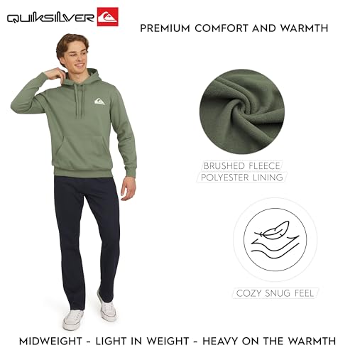 Quiksilver Men's Regular Fit Super Soft Fleece Midweight Pullover Hooded Sweatshirt - Image 4