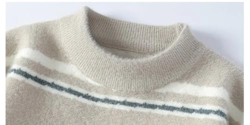 Men Stripe Sweater Vintage Crew Neck Knitted Pullover Sweaters Loose Harajuku Jumper Top3