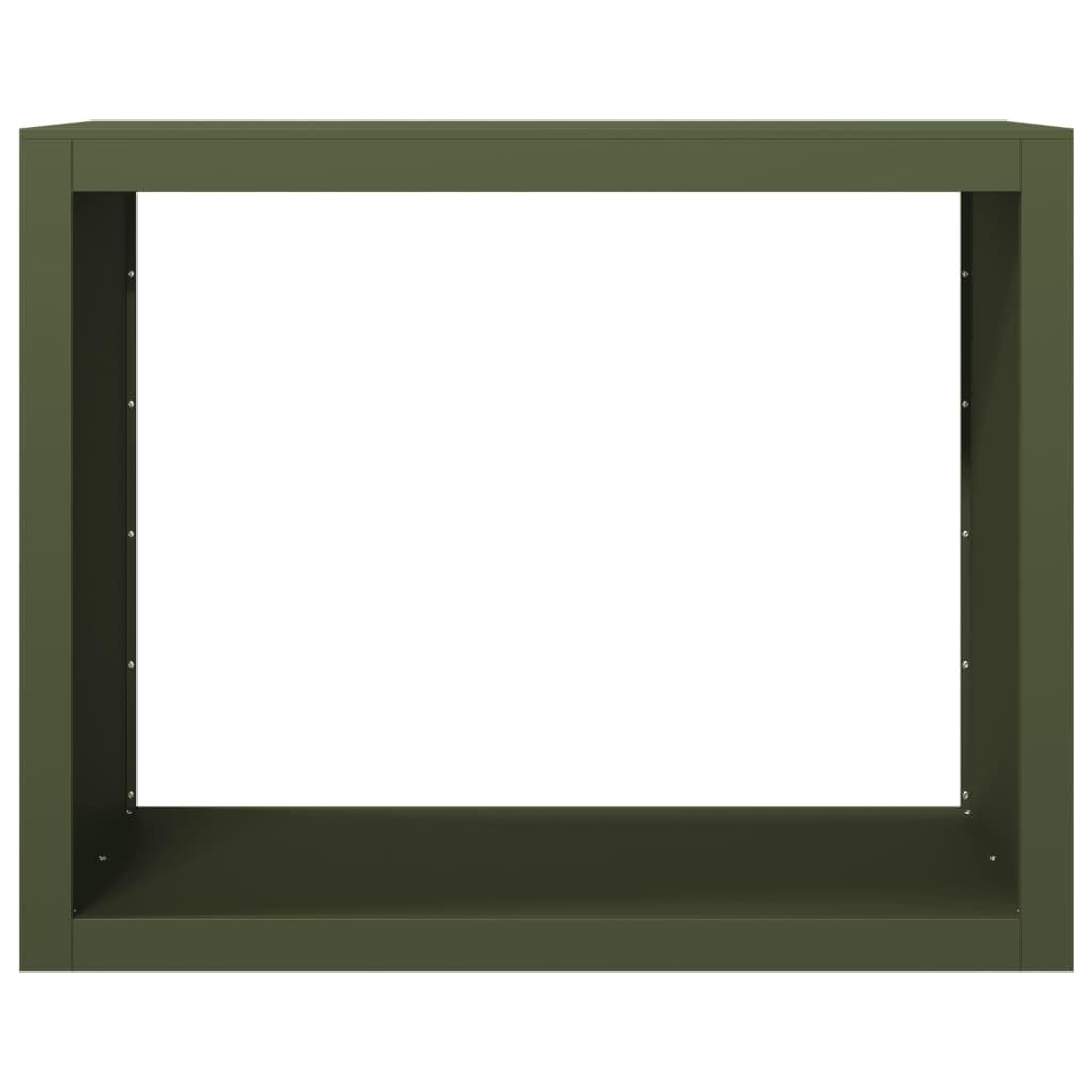 Zielony stojak na drewno stalowe, 100 x 40 x 80 cm, do przechowywania drewna wewnątrz i na zewnątrz, wytrzymały metalowy stojak do kominka i paleniska.