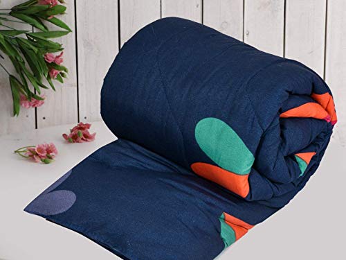 Image of Fareto Babies & Kids Super Soft All Season Use Reversible Printed Comforter | Blanket (200 GSM)(0-8 Years)(Size: L-58Inchs & B-42Inchs) (Dark Blue Heart)