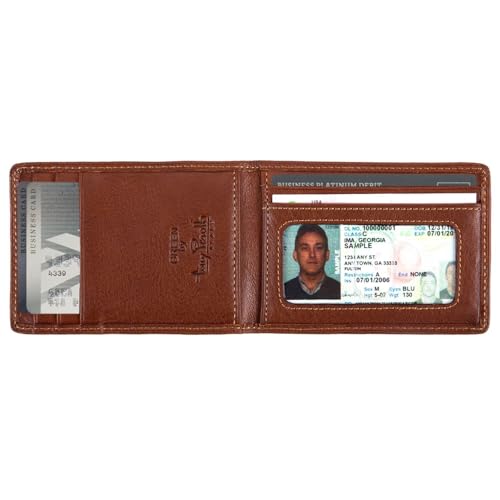 Tony Perotti Mens Minimalist Money Clip Bifold ID Wallet Credit Card Holder Italian Leather